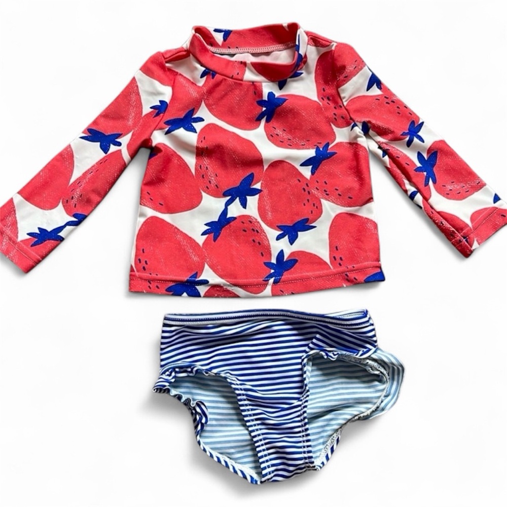 Carter's Red and Blue Strawberry Swim Set